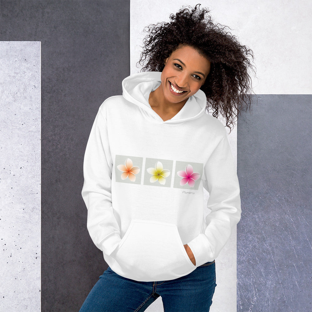 Plumeria Grey Tile Hoodie